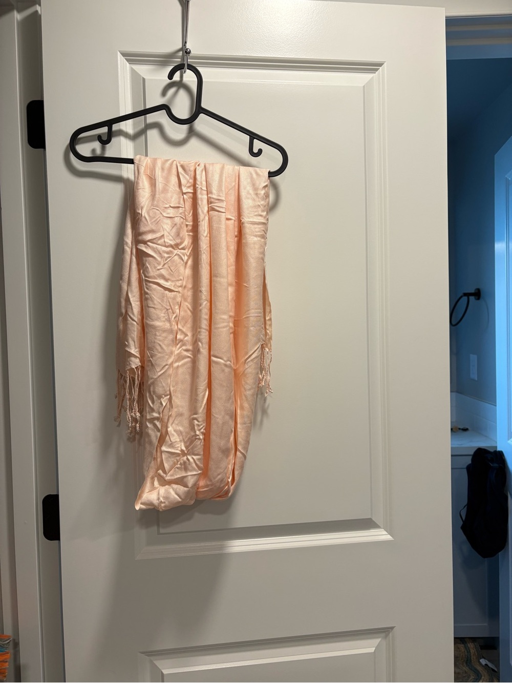 Light Peach Fringe Scarf - Brand Unspecified